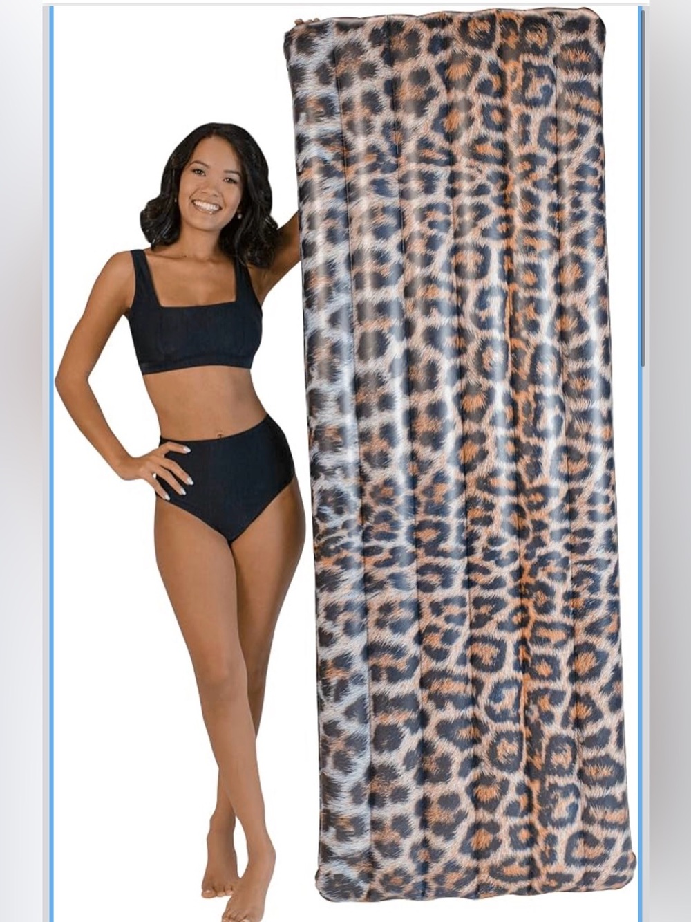 Leopard Print Inflatable Pool Float - Brown